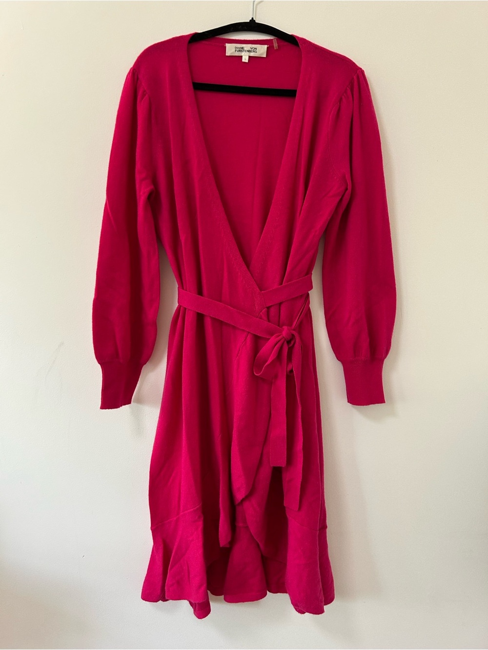 Diane Von Furstenberg wrap dress sweater long sleeve cashmere large - Picture 1 of 9